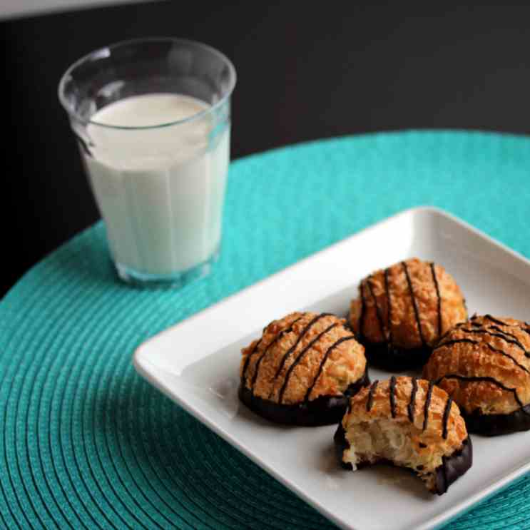 Chocolate Dipped Coconut Macaroons