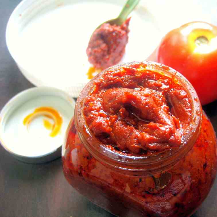 Instant Tomato Pickle ( No Refrigeration )