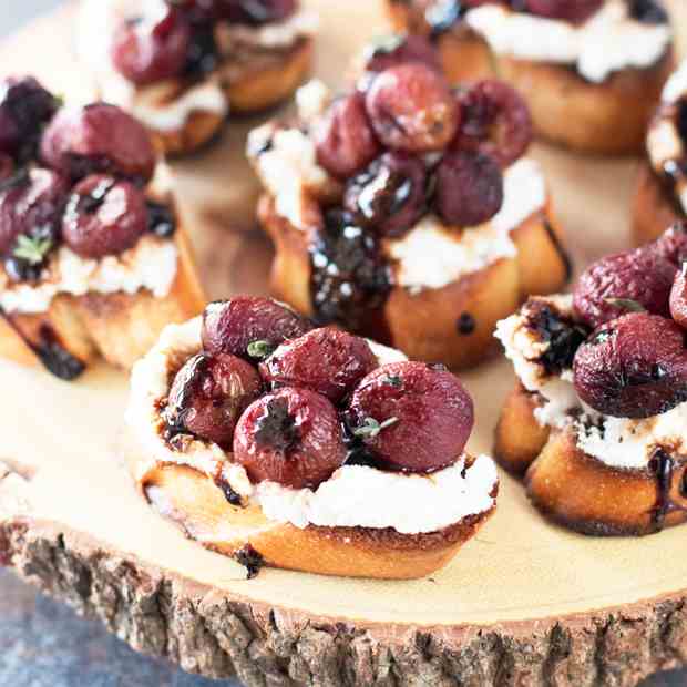 Roasted Grape - Balsamic Crostini