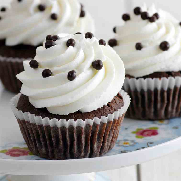 Chocolate Cupcakes with Whipped Cream
