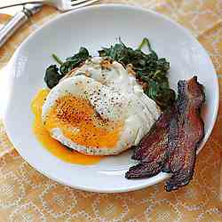 Mustard Creamed Spinach with Eggs