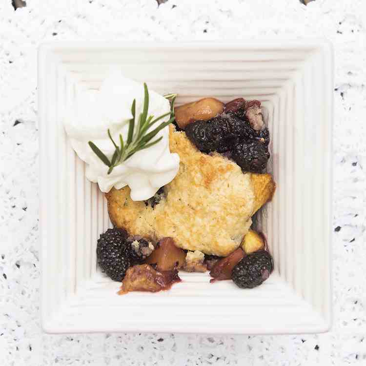Ultimate Mulberry Peach Cobbler