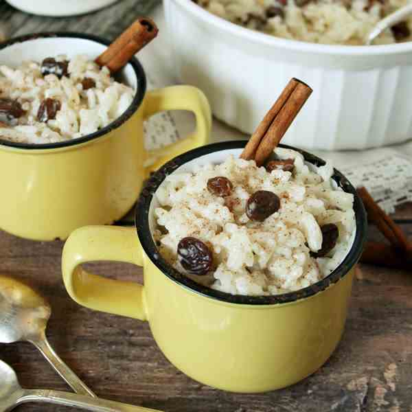 Rum and Raisin Rice Pudding