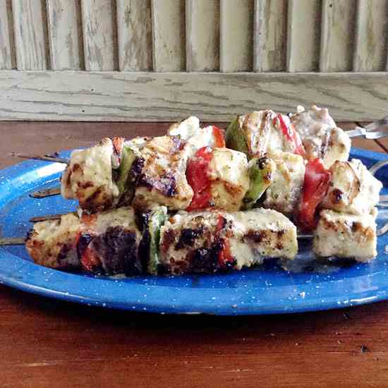 Dijon and Garlic Swordfish Kabobs