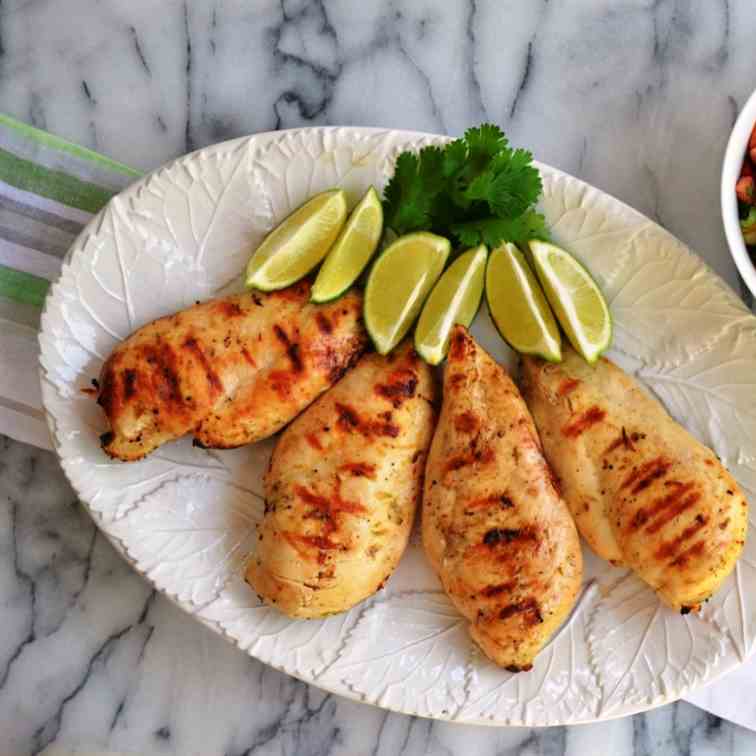 Grilled Citrus Chicken with Melon Salsa