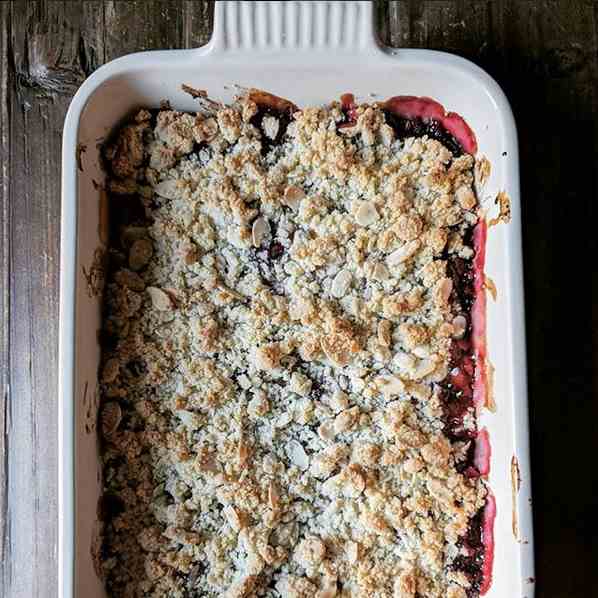 Peach, Cherry and Ginger Crisp