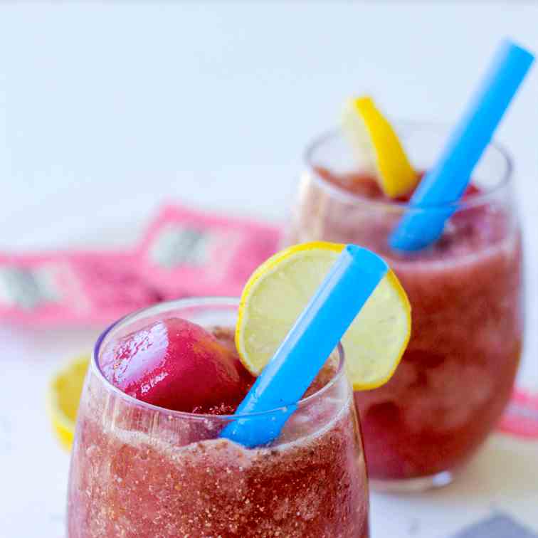 Healthy Raspberry Chia Seed Lemonade Slush