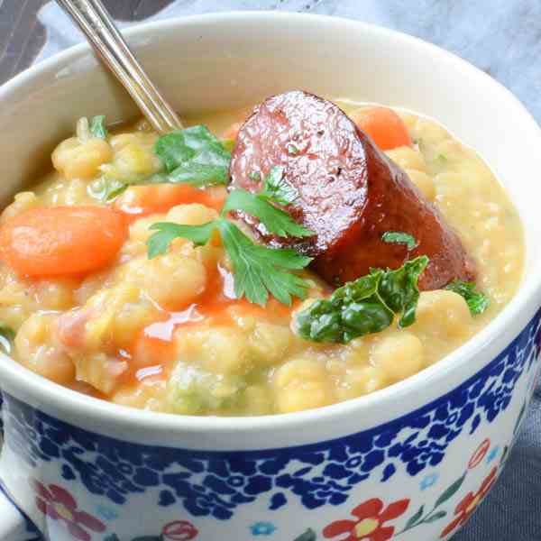 Yellow Peas with Smoked Sausage