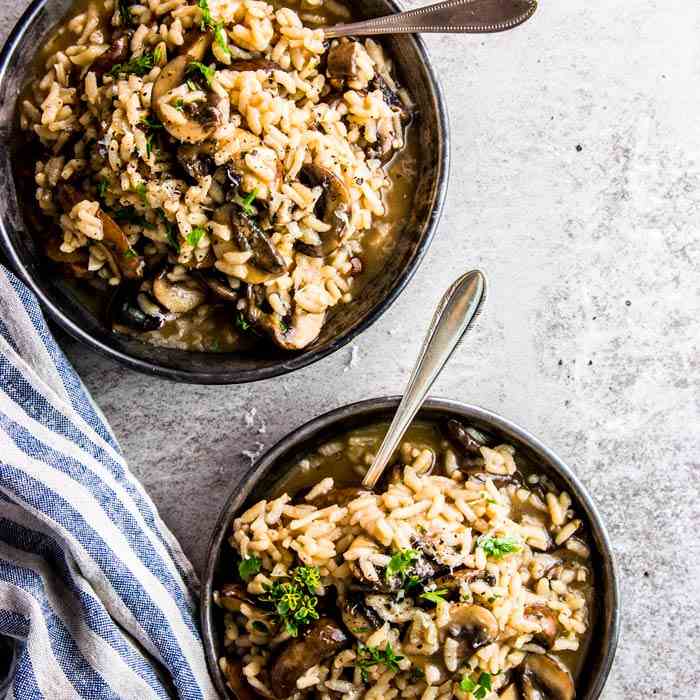 Pressure Cooker Mushroom Risotto