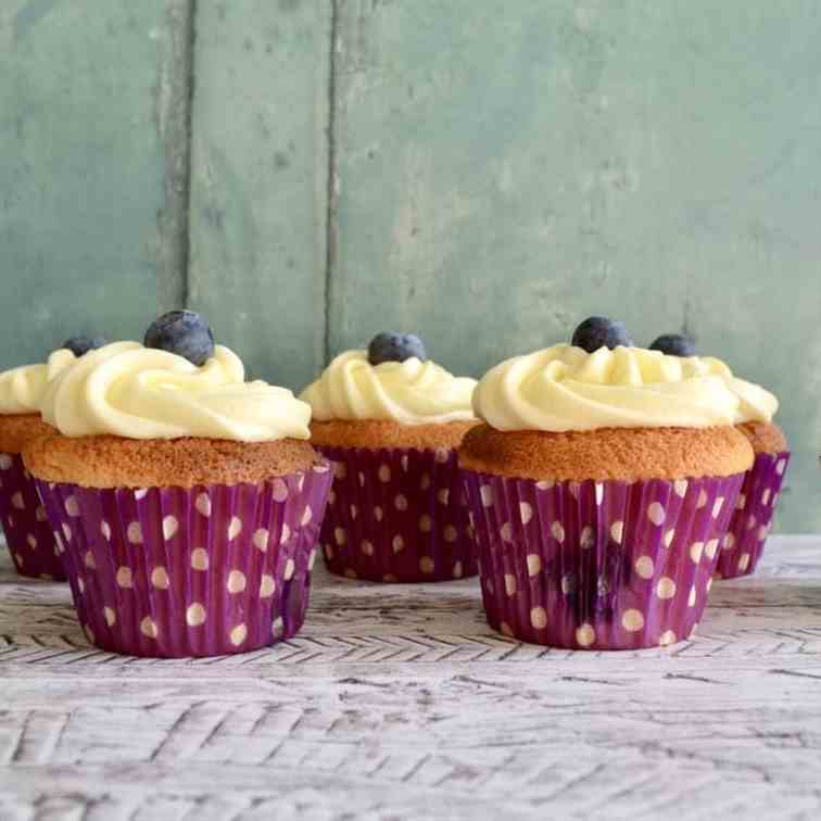 Blueberry Cupcakes with Lemon Frosting