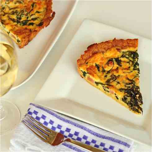 Bacon and arugula quiche