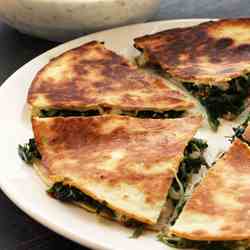 Greek quesadillas with tsatziki