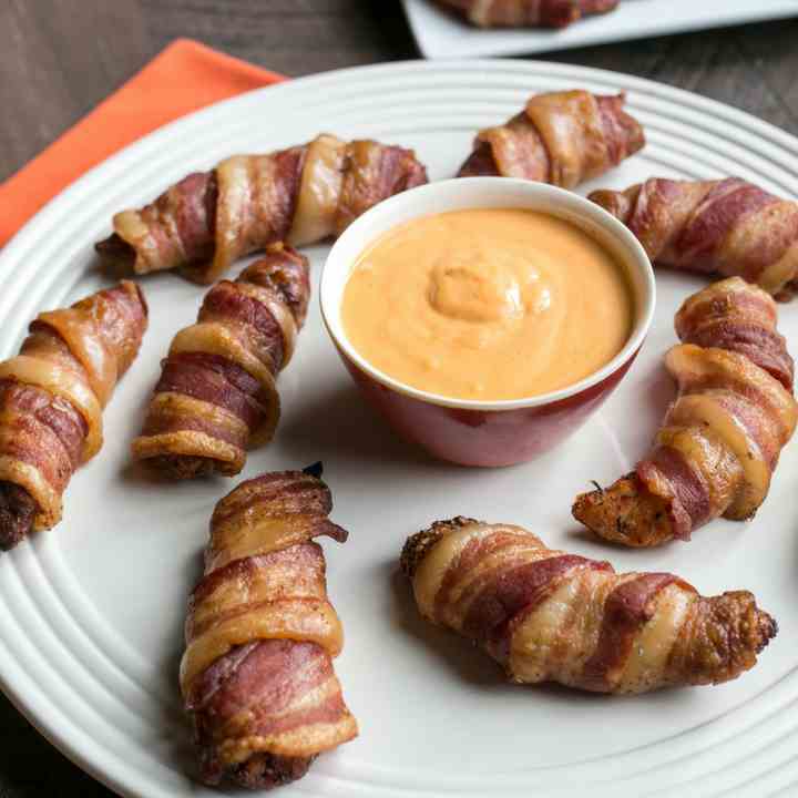 Oven Bacon Wrapped Chicken Tenders