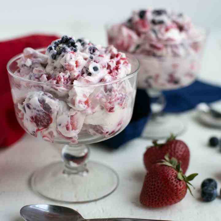 Red, White - Blue Cheesecake Salad