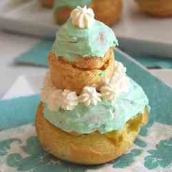 Green Religieuse with Cream of Tuna