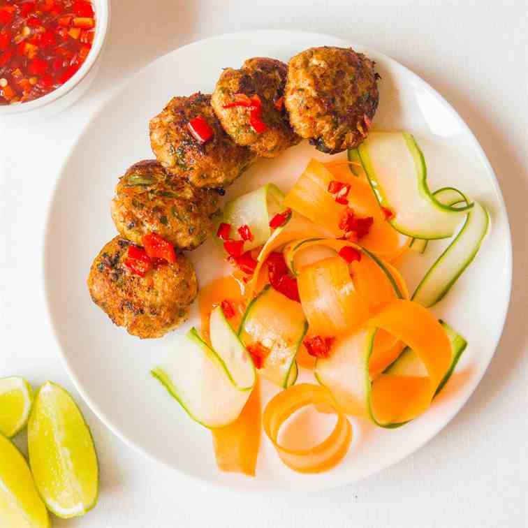 Thai Fish Cakes with Veg Ribbons