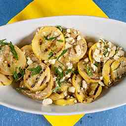 Grilled Squash with Mint and Chili Flakes