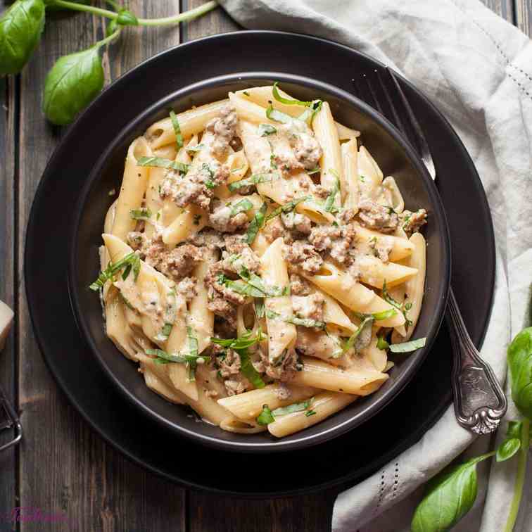 Creamy Italian Sausage and Basil Penne