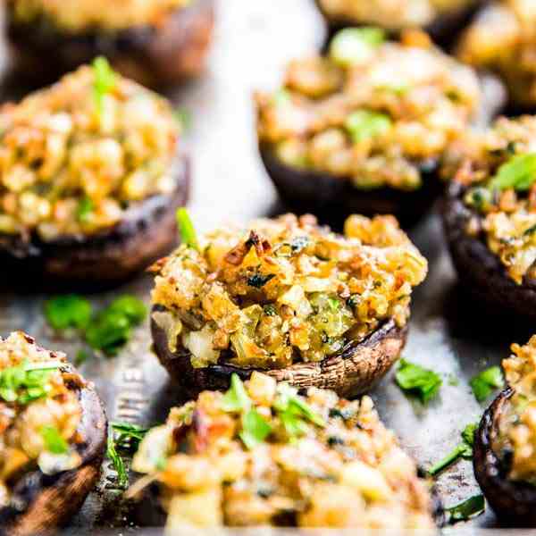 Garlic Parmesan Easy Stuffed Mushrooms