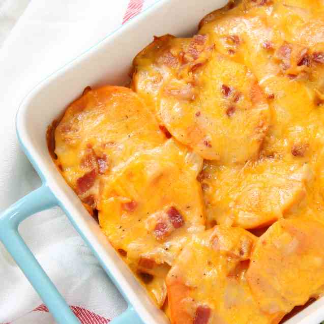 Sweet Potato Gratin with Bacon