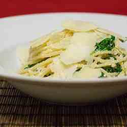 spaghetti w/ arugula and ricotta cheese