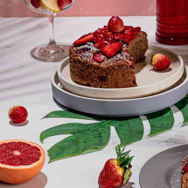 Gluten Free Eggless Strawberry Cake