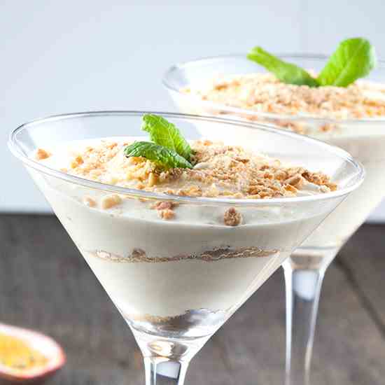 Passionfruit and greek yogurt mousse