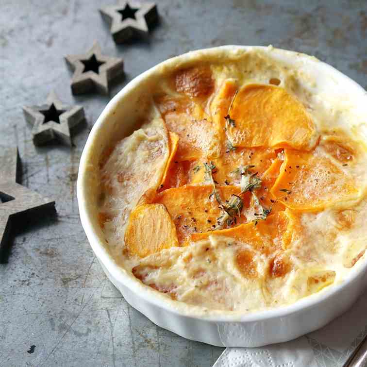 Sweet Potato and Thyme Gratin