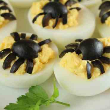 Halloween Eerie Spider Deviled Eggs