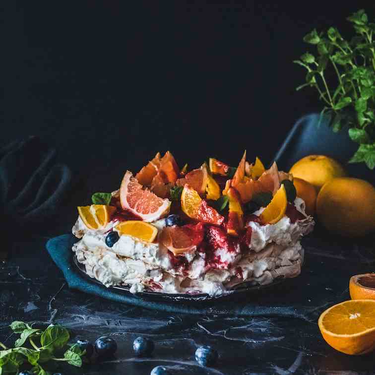 Blood Orange Pavlova