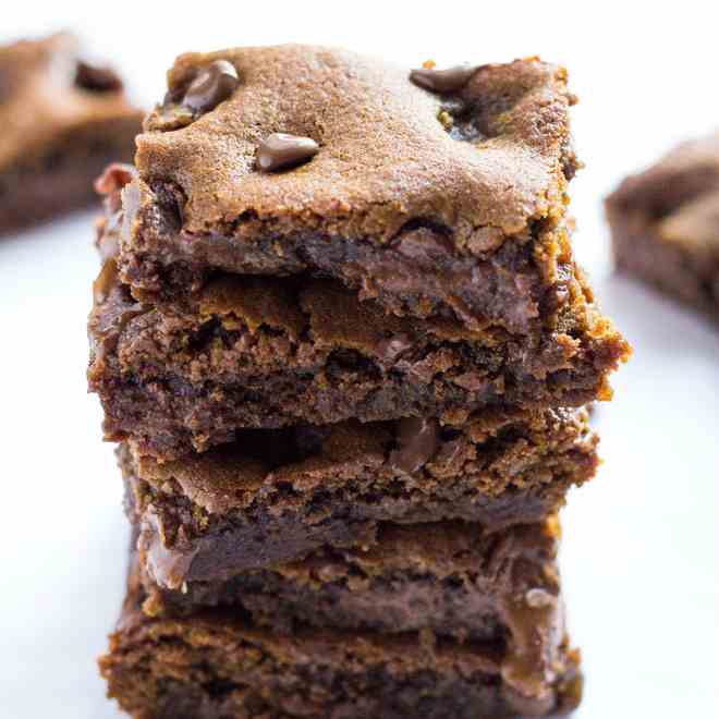 Rolo Stuffed Gingerbread Blondies