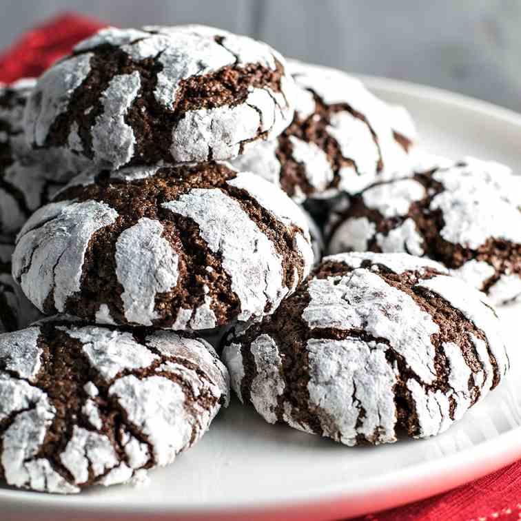 Classic Chocolate Crinkle Cookies