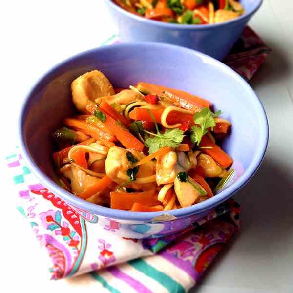 Stir-fried ginger chicken