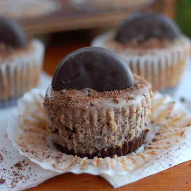 Thin Mint Cookie Cheesecakes