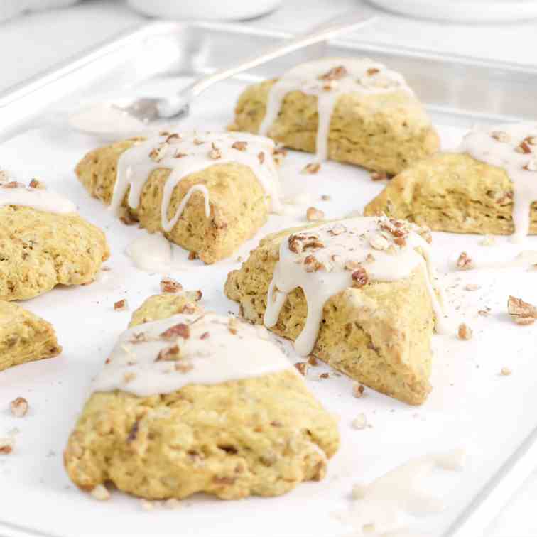 Glazed Pumpkin Pecan Scones