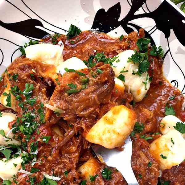 Goat cheese gnocchi with sugo