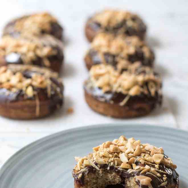 Banana Bread Donuts with Chocolate