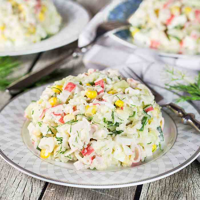 Russian-Style Imitation Crab Salad