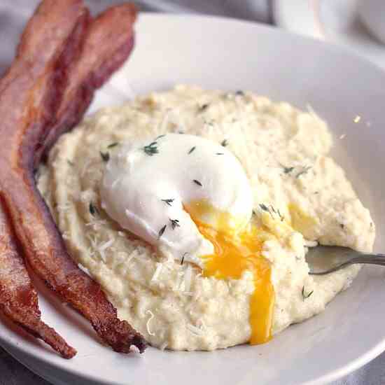 Breakfast Polenta with Poached Eggs
