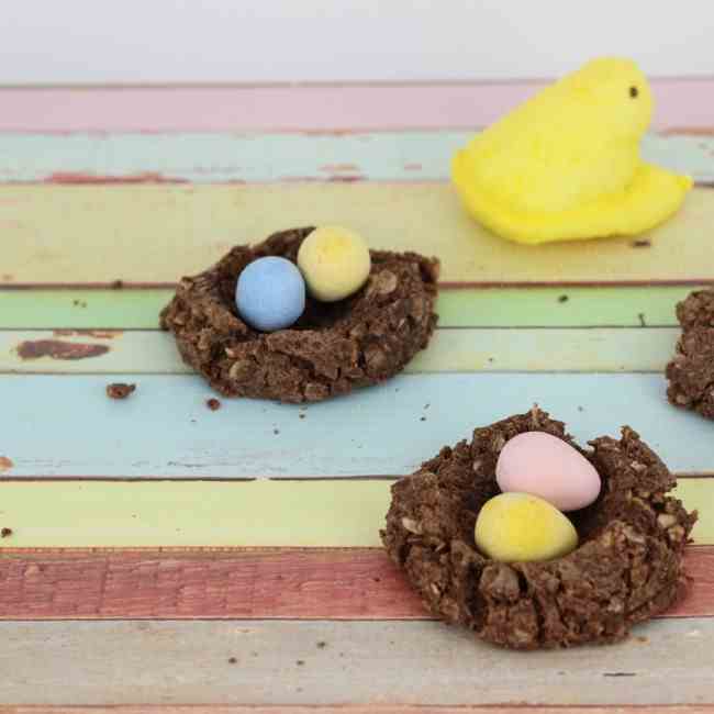 No Bake Bird Nest Cookies