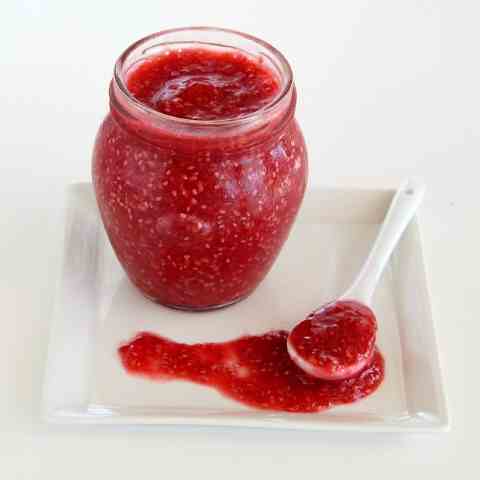 Raw Raspberry-Vanilla Chia Jam