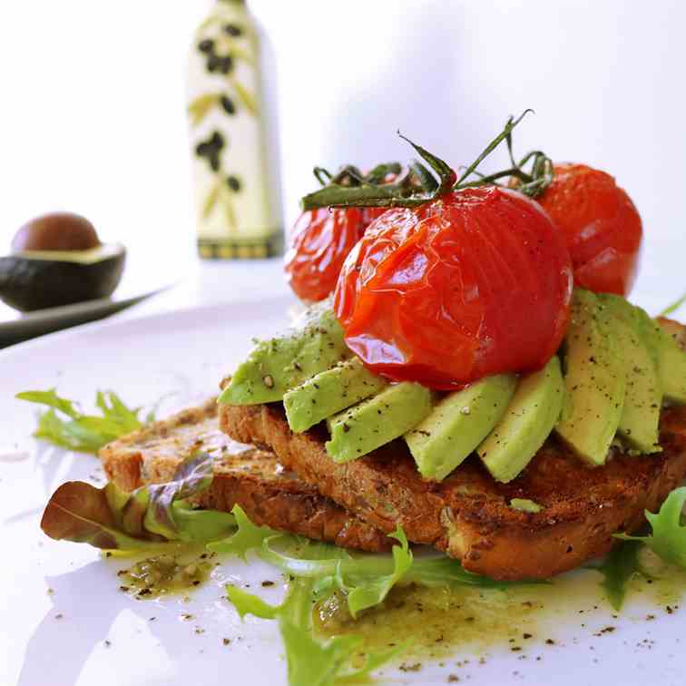 Roasted Truss Tomatoes - Avocado