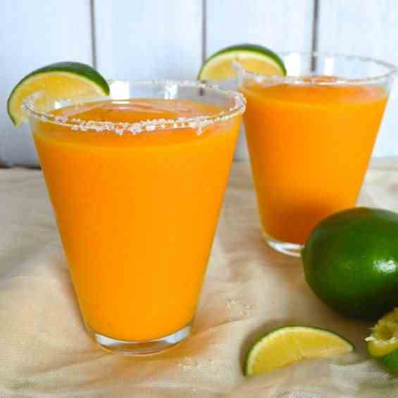 Frozen White Peach Mango Margaritas