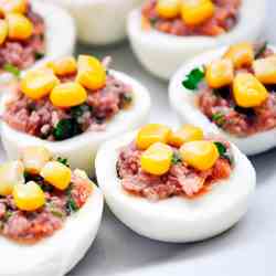 Tuna Stuffed Hard-Boiled Eggs