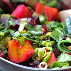 Beet Salad with Leeks and Parsley