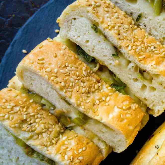 Sesame Crusted Green Onion Loaf