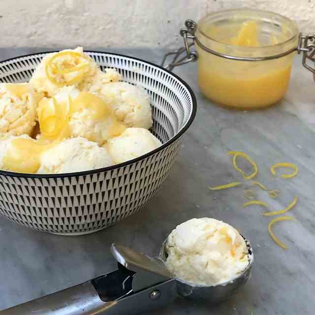 Easy Lemon Curd Ice Cream