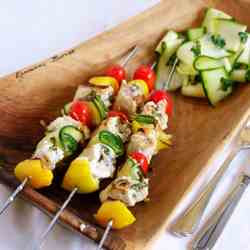 Sword Fish & Vegetable Skewers