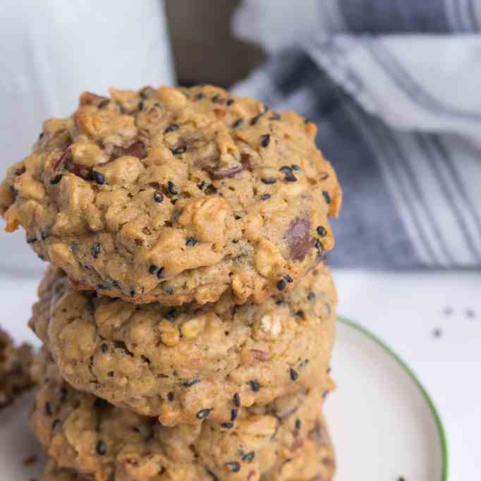 Oat - Sesame Chocolate Chip Cookies