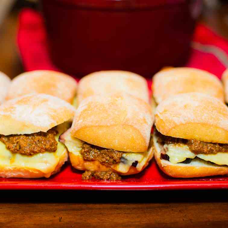 Beef Brisket Sliders with Chili